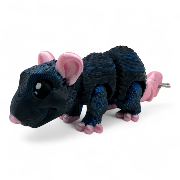 Брелок-игрушка Мышка Rat Mouse 3D печать | Оригинальный аксессуар с движущимися деталями - изображение 3