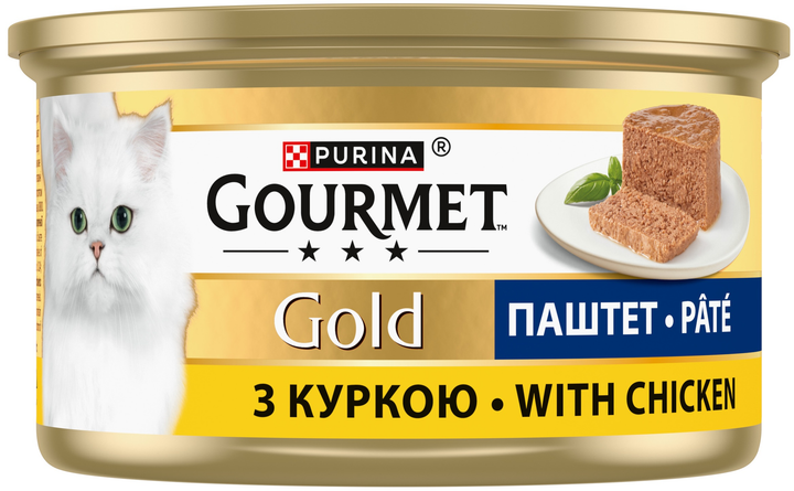Упаковка вологого корму для кішок Purina Gourmet Gold Паштет з куркою 24 шт по 85 г (7613031381500) - зображення 4