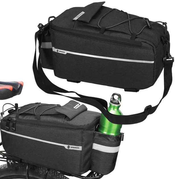 Sakwa rowerowa na bagażnik Springos BA0036 8.5L Czarna (5907719448053) - obraz 1