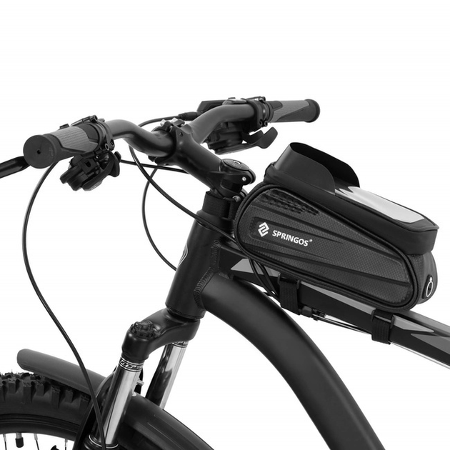 Sakwa rowerowa na ramę Springos z pokrowcem na telefon BA0090 Czarna (5907719498027) - obraz 15