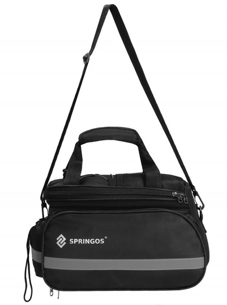 Torba rowerowa na bagażnik Springos BA0091 8L Czarna (5907719498034) - obraz 2