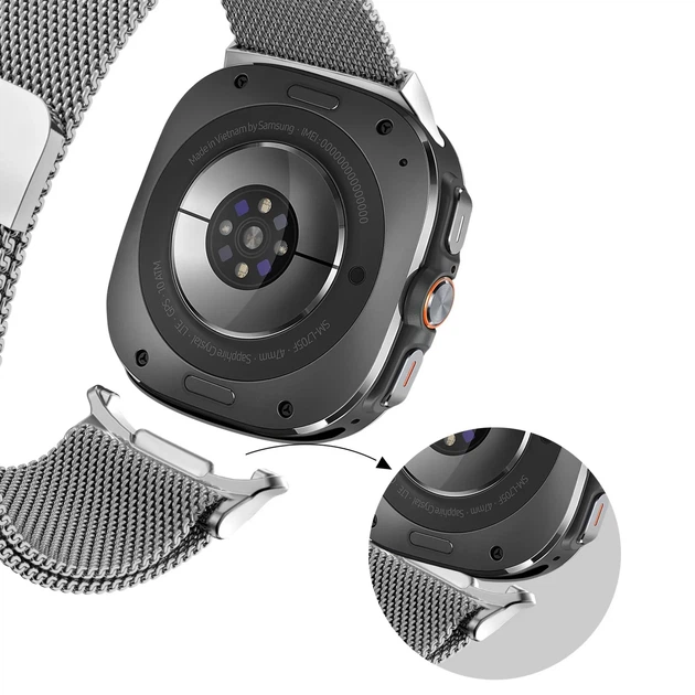 Ремінець broband Milastrap для Samsung Galaxy Watch Ultra (2025) - сірий (металевий) - зображення 5