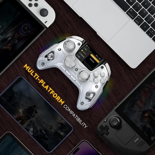 Геймпад Manba One V2 Wireless Controller White с дисплеем и RGB подсветкой - изображение 5