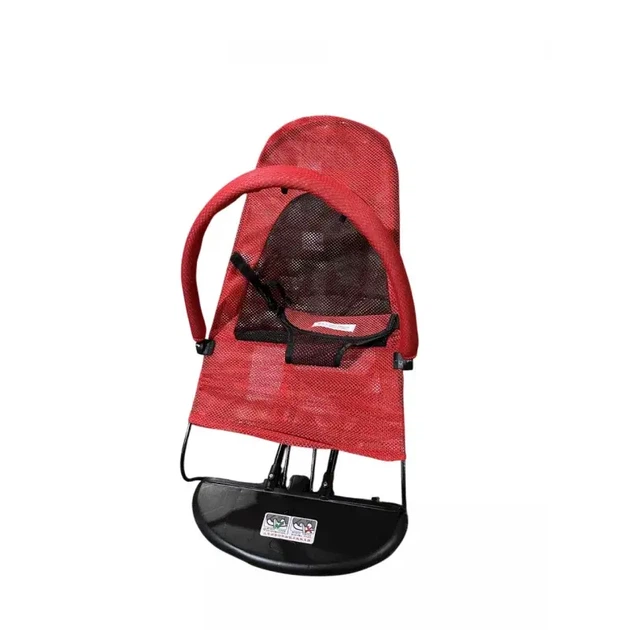 Шезлонг качалка LullaRock Red з ременями безпеки для новонароджених - зображення 2