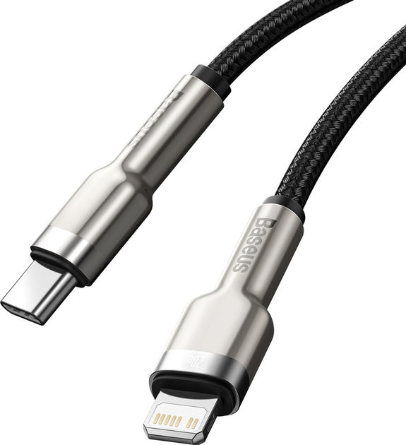 Kabel Baseus Cafule Type-C do Lightning 20W PD 0.25 m Black (CATLJK-01) - obraz 3