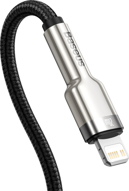 Kabel Baseus Cafule Type-C do Lightning 20W PD 0.25 m Black (CATLJK-01) - obraz 5