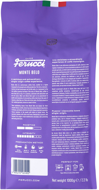 Kawa ziarnista Ferucci Monte Belo Espresso 1 kg (5905215161452) - obraz 2
