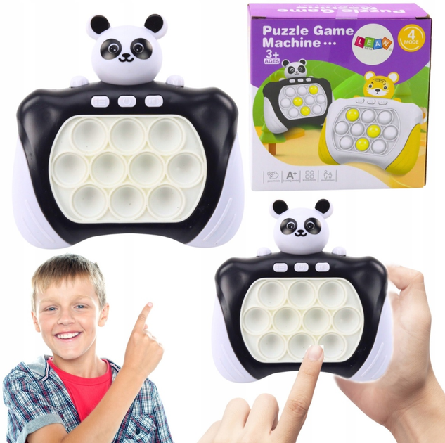 Аркадна гра Lean Toys Pop-it Консоль Панда Чорно-біла (5905991028130 / 5905991028307) - зображення 2