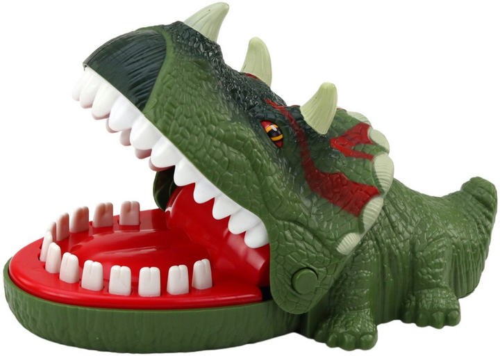 Gra planszowa Lean Toys Gryzący dinozaur Triceratops Zielony (5905991006060) - obraz 3