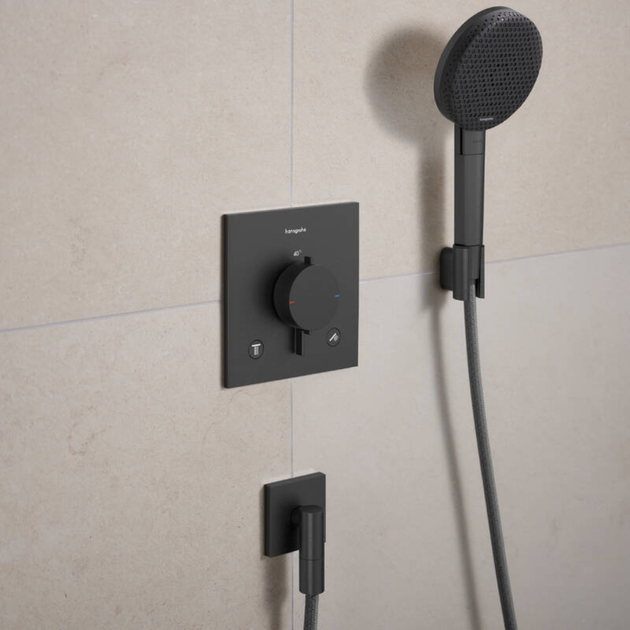 Смеситель скрытого монтажа HANSGROHE ECOSTAT COMFORT 33711340, чорний матовий хром - Фото 3 Смеситель скрытого монтажа HANSGROHE ECOSTAT COMFORT 33711340, чорний матовий хром - изображение 3