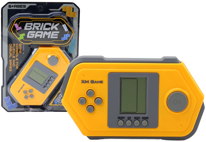 Zabawka interaktywna Lean Toys Konsola Tetris Brick Game Szaro-żółta (5905991004349) - obraz 2