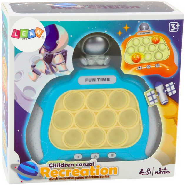 Сенсорна гра Lean Toys Pop-it Консоль Космонавт Блакитна (5905991016465) - зображення 1