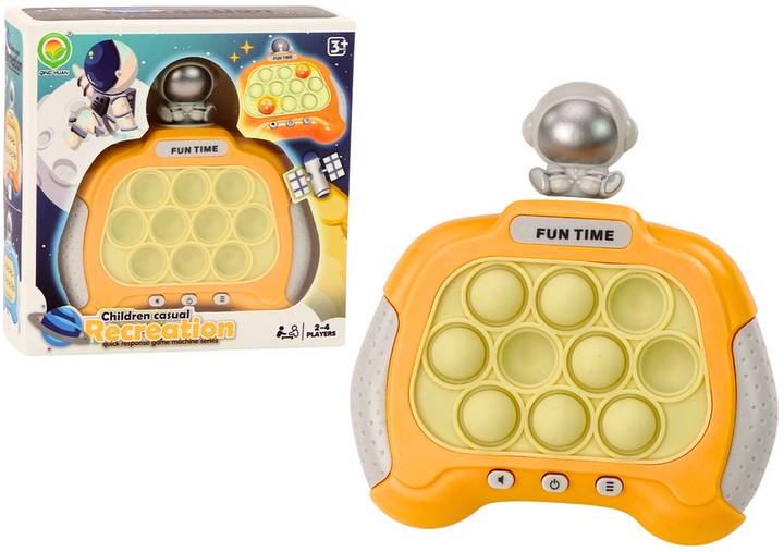 Сенсорна гра Lean Toys Pop-it Консоль Космонавт Жовта (5905991016472) - зображення 2