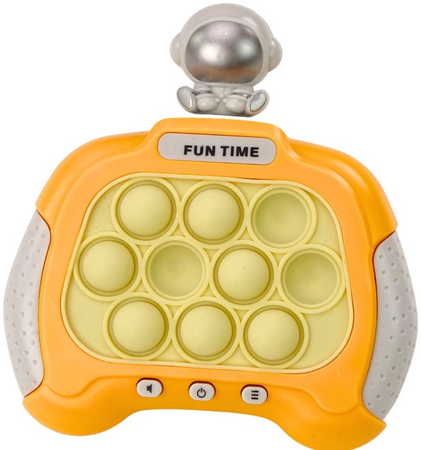 Сенсорна гра Lean Toys Pop-it Консоль Космонавт Жовта (5905991016472) - зображення 3