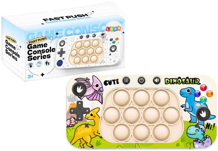 Аркадна гра Lean Toys Pop-it Консоль Динозаври 4 Режими гри Різнокольорова (5905991026372) - зображення 2