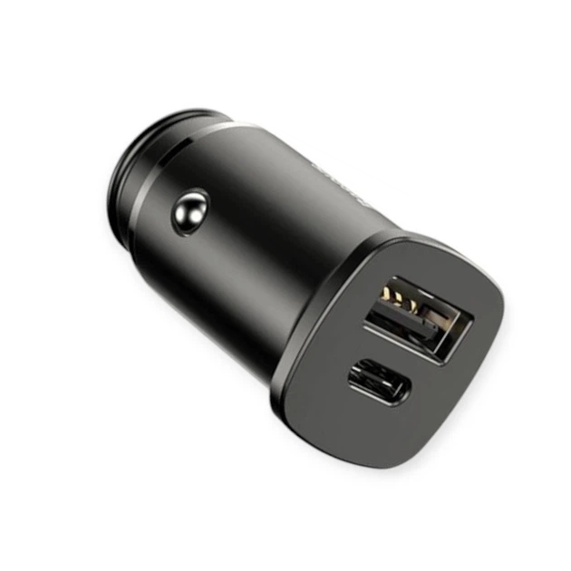 Зарядний пристрій від прикур. Baseus 1USB , 1 USB Type-C PPS 3.0А QC (30W), чорний, Євро - Фото 1 Зарядний пристрій від прикур. Baseus 1USB , 1 USB Type-C PPS 3.0А QC (30W), чорний, Євро - зображення 1