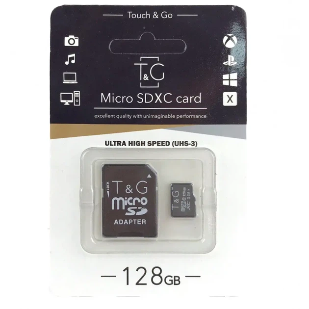 Карта пам'яті microSDHC T&G 128GB Сlass 10 (с адаптером) - Фото 1 Карта пам'яті microSDHC T&G 128GB Сlass 10 (с адаптером) - зображення 1