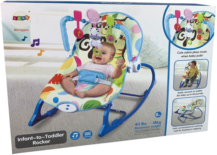 Колиска-гойдалка Lean Toys 2в1 Блакитна 9495 (5904204755191) - зображення 1