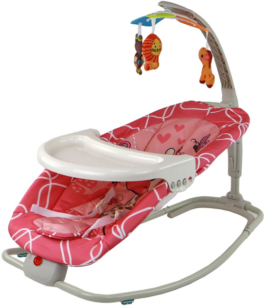 Kołyska-bujaczek Lean Toys 2w1 Żyrafa z dźwiękami i wibracją 16241 (5905679077740) - obraz 4