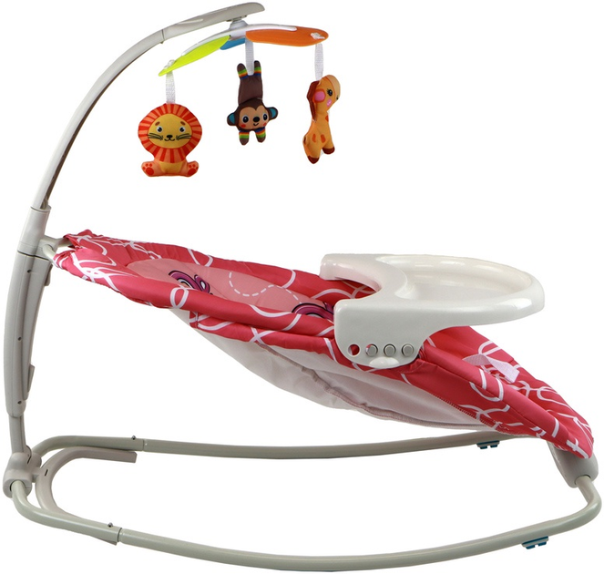 Kołyska-bujaczek Lean Toys 2w1 Żyrafa z dźwiękami i wibracją 16241 (5905679077740) - obraz 6