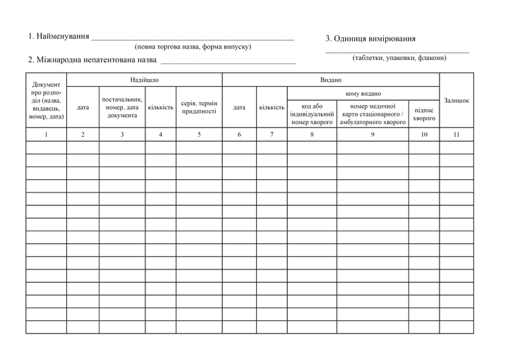 Журнал обліку лікарських засобів, молочних сумішей у відділеннях та кабінетах закладів охорони здоров'я, що надають медичну допомогу ВІЛ-інфікованим особам, A4, альбомна орієнтація - Фото 6 Журнал обліку лікарських засобів, молочних сумішей у відділеннях та кабінетах закладів охорони здоров'я, що надають медичну допомогу ВІЛ-інфікованим особам, A4, альбомна орієнтація - зображення 6