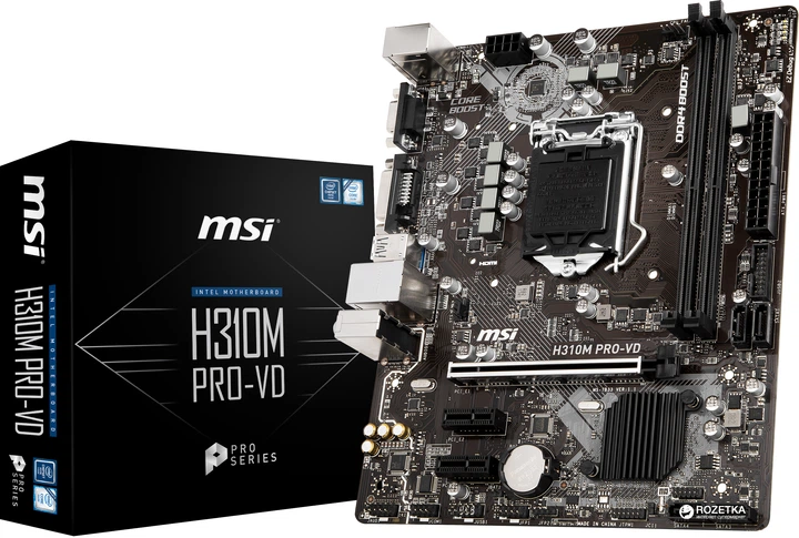 Материнская плата MSI H310M Pro-VD (s1151, Intel H310, PCI-Ex16) - Фото 6 Материнская плата MSI H310M Pro-VD (s1151, Intel H310, PCI-Ex16) - изображение 6
