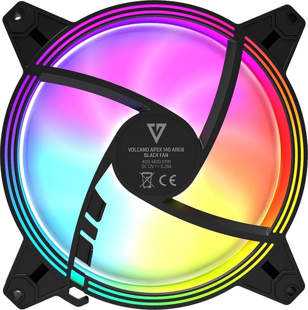 Вентилятор Modecom Volcano Apex 140 ARGB 140 мм Black (5903560981909) - зображення 3