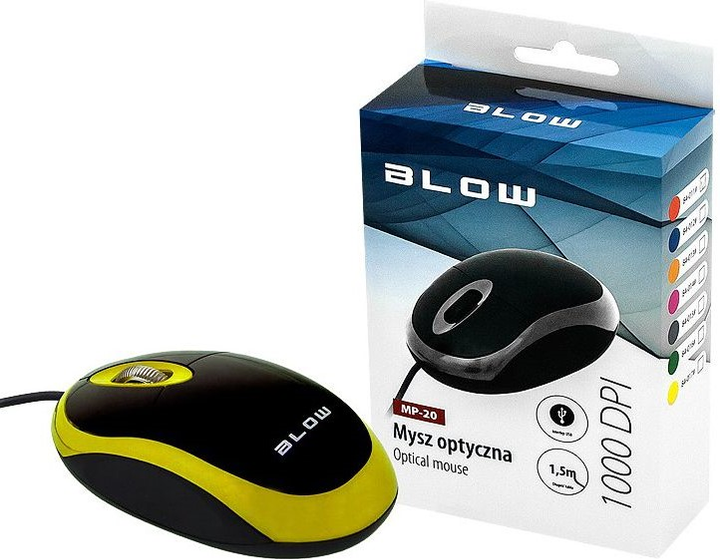 Миша Blow MP-20 USB Yellow (84-017#) - зображення 2