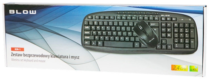 Zestaw bezprzewodowy Blow KM-1 Black (5900804071020) - obraz 3