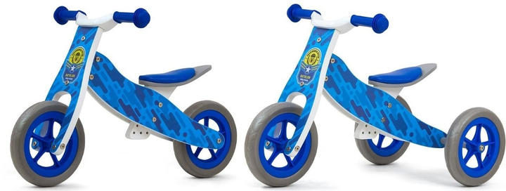 Біговел Milly Mally 2 в 1 Cool Blue Army (3147) (5901761125979) - зображення 1