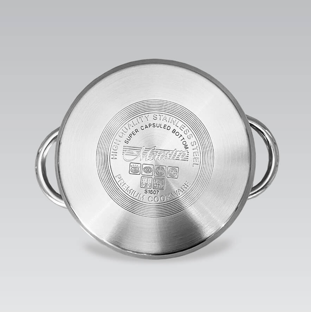 Каструля нержавіюча Maestro 160 мм x 2.1 л MR-3512-16 (MR-3512-16) - Фото 4 Каструля нержавіюча Maestro 160 мм x 2.1 л MR-3512-16 (MR-3512-16) - зображення 4