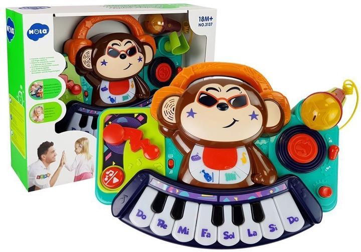 Інтерактивне піаніно для немовляти Lean Toys DJ Мавпочка 7379 (5908275998921) - зображення 2