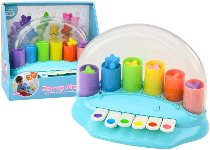 Піаніно інтерактивне Lean Toys з вистрибуючими зірочками Блакитне 17545 (5905991003946) - зображення 2