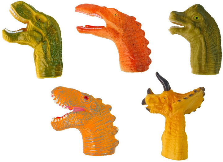 Zestaw pacynek na palec Lean Toys Dinozaury Kolorowe 5 szt 15297 (5905515356831) - obraz 3