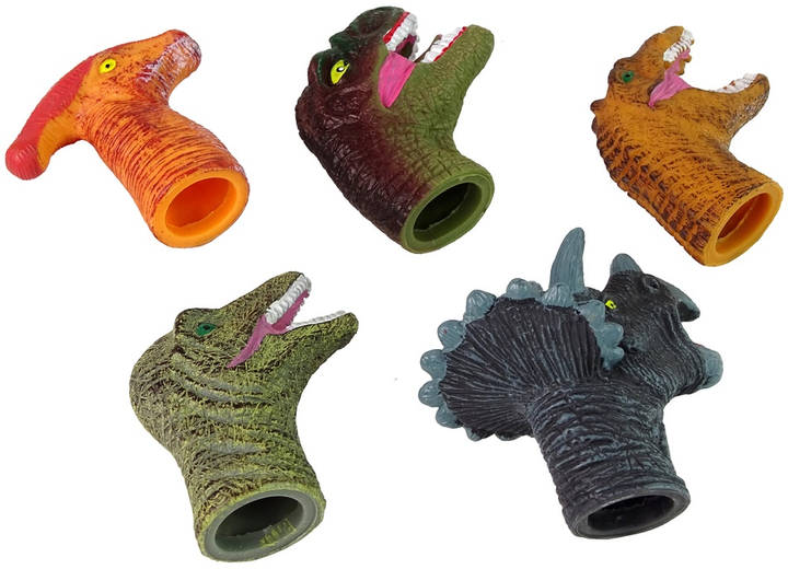 Zestaw pacynek na palec Lean Toys Dinozaury Kolorowe 5 szt 15711 (5905679072295) - obraz 4