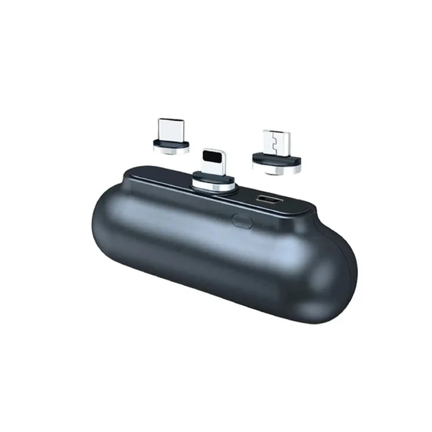 Повербанк магнитный 3 в 1 Andowl 5000mAh Power Bank 7109-3X1 с индикатором заряда съёмные разъёмы Type-C Lightning Micro-USB УМБ портативная батарея для телефона - изображение 9