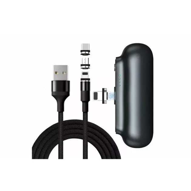 Повербанк магнитный 3 в 1 Andowl 5000mAh Power Bank 7109-3X1 с индикатором заряда съёмные разъёмы Type-C Lightning Micro-USB УМБ портативная батарея для телефона - изображение 10