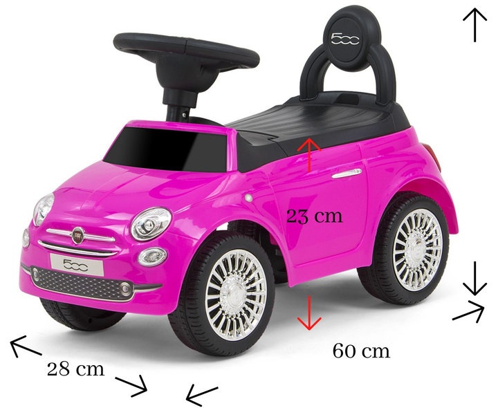 Автомобіль-каталка Milly Mally Fiat 500 Pink (3032) (5901761125726) - зображення 2