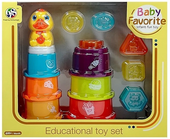 Sorter-piramidka edukacyjny dla dziecka LEAN Toys Zbuduj wieżę 5367 (5905323218703) - obraz 1