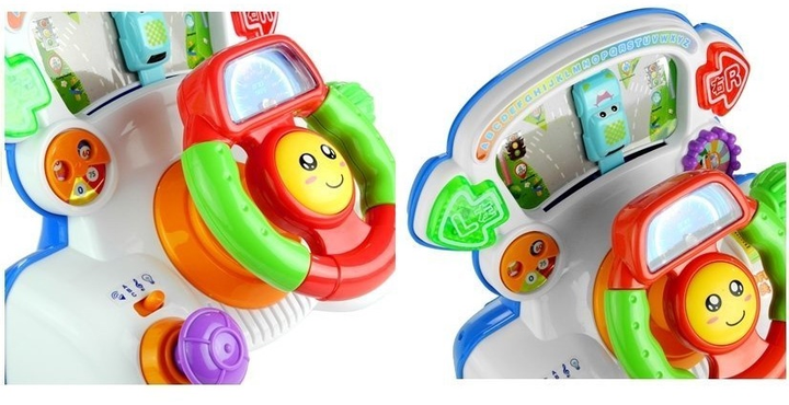 Kierownica edukacyjna interaktywna LEAN Toys z dźwiękami i światłami 3677 (5905323218598) - obraz 6