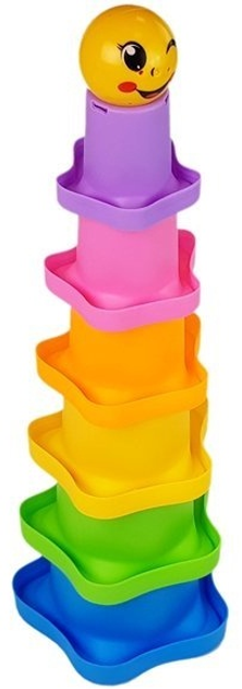 Пірамідка-обруч LEAN Toys Звездочки 7165 (5905323218680) пірамідка-стаканчик для дитини LEAN Toys Зірки 7167 (5904665996317) - зображення 3