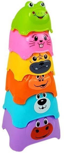 Piramidka-kubeczki dla niemowlaka LEAN Toys Zwierzątka 7169 (5905323211100) - obraz 4