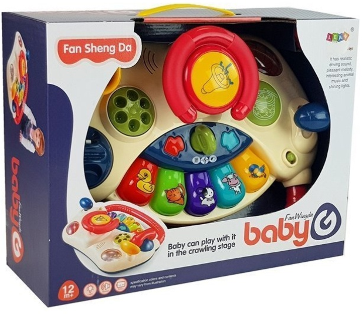 Kierownica interaktywna LEAN Toys z pianinkiem i odgłosami zwierząt 8493 (5903802458824) - obraz 1