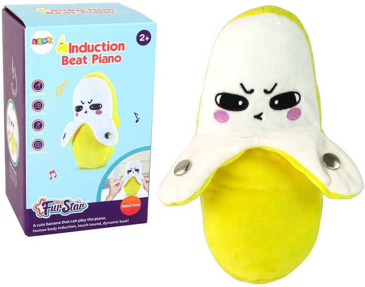 Zabawka pluszowa interaktywna LEAN Toys Banan z muzyką Żółta 15361 (5905515357470) - obraz 2