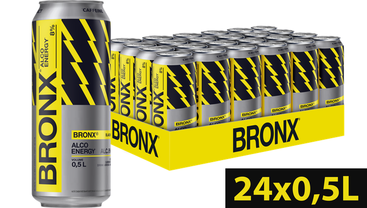 Упаковка слабоалкогольного энергетического напитка BRONX 8% 0.5 л х 24 шт (4820193032390) - изображение 4