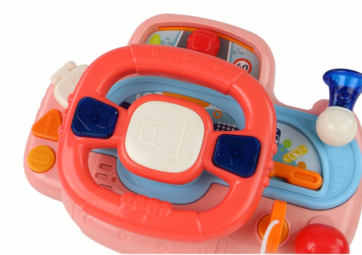 Kierownica wielofunkcyjna interaktywna LEAN Toys z symulatorem jazdy Różowa 16312 (5905679078457) - obraz 4