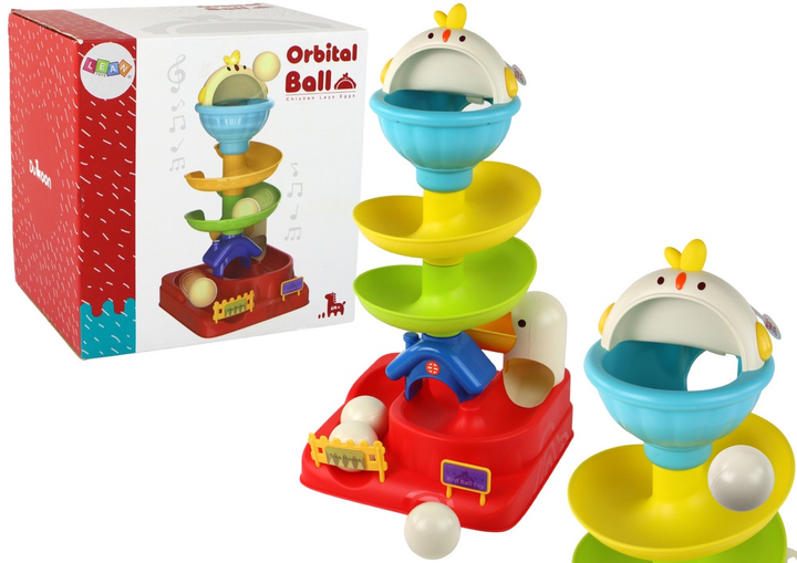 Сенсорна іграшка LEAN Toys Курча з падаючою кулькою-яйцем 16610 (5905884451960) - зображення 2