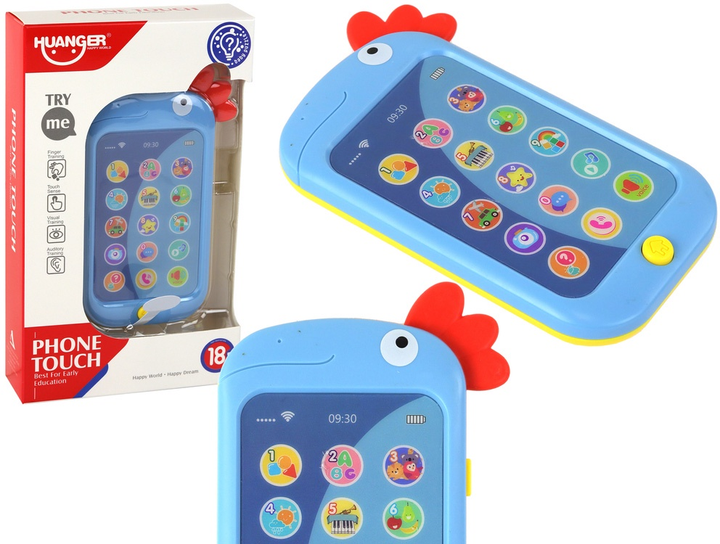 Telefon edukacyjny LEAN Toys Kurczak z nauką angielskiego Niebieski 17367 (5905991002338) - obraz 2