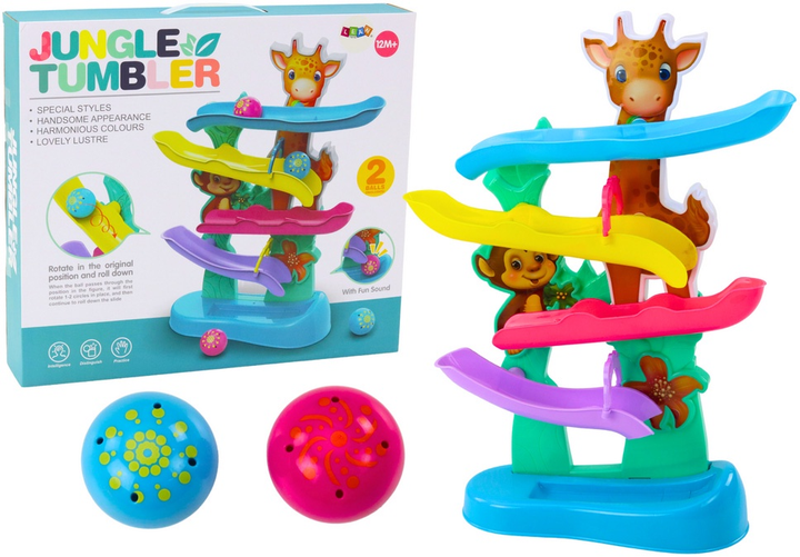 Tor LEAN Toys Żyrafa i Małpka z dźwiękami Kolorowy 17697 (5905991005476) - obraz 2