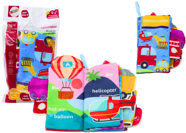 Książeczka miękka edukacyjna LEAN Toys Auta i pojazdy szeleszcząca Kolorowa 18060 (5905991014058) - obraz 2